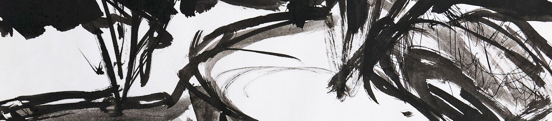 White background with black sketching of a moor